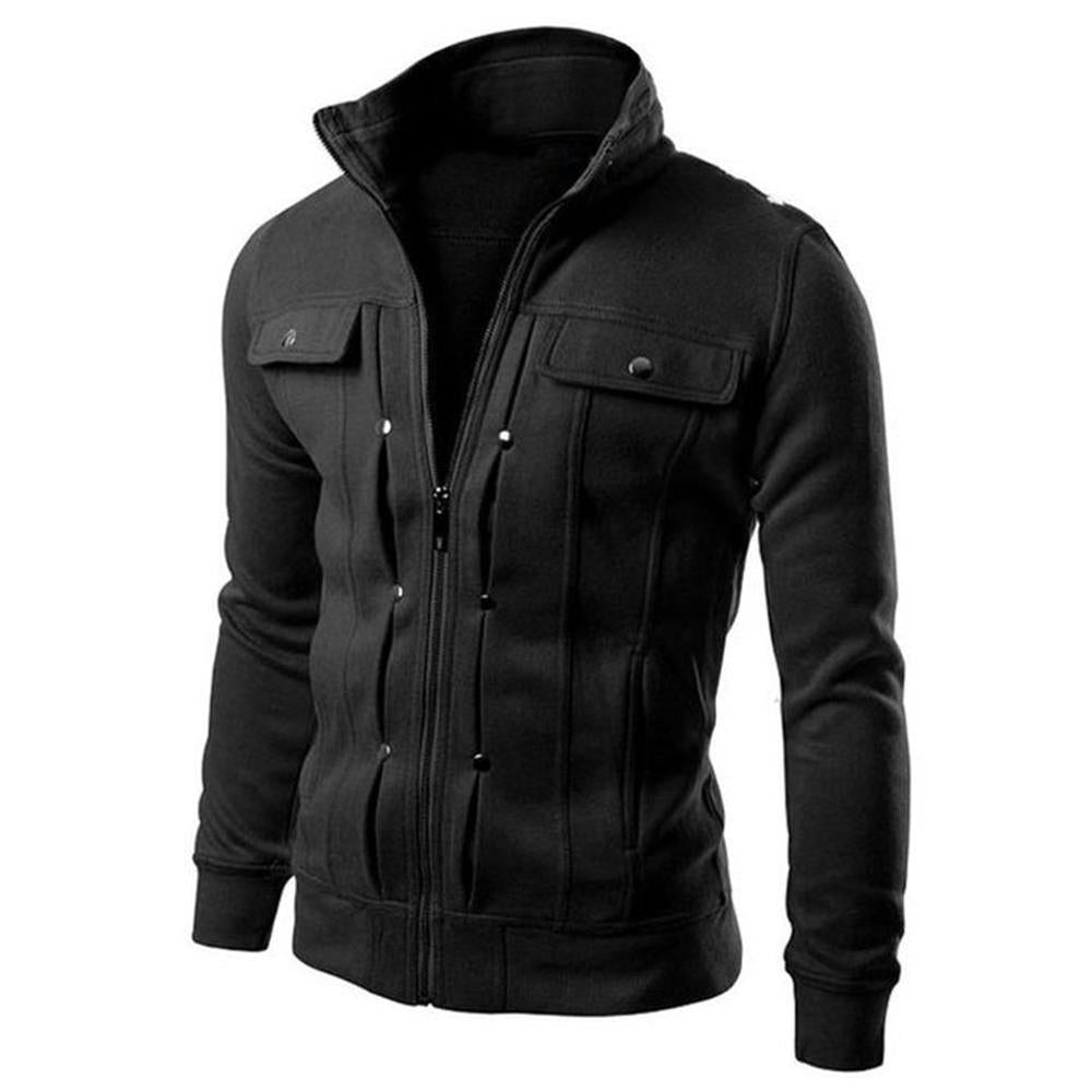 1 Pcs Men’s Fleece Plain Jacket-Mexican Style-Black