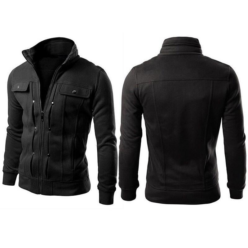 1 Pcs Men’s Fleece Plain Jacket-Mexican Style-Black