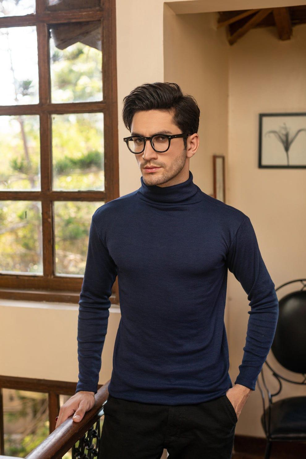 1 Pcs Men’s Rib Plain Highneck